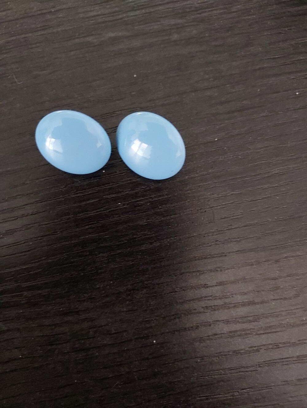 Pastel Blue Oval Stud Earrings for Women